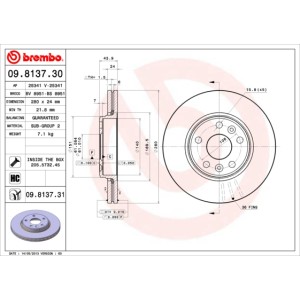 BREMBO COATED DISC LINE Bremsscheibe 09.8137.31
