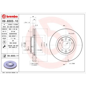 BREMBO COATED DISC LINE Bremsscheibe 09.8303.11