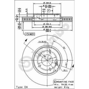 BREMBO COATED DISC LINE Bremsscheibe 09.8304.11
