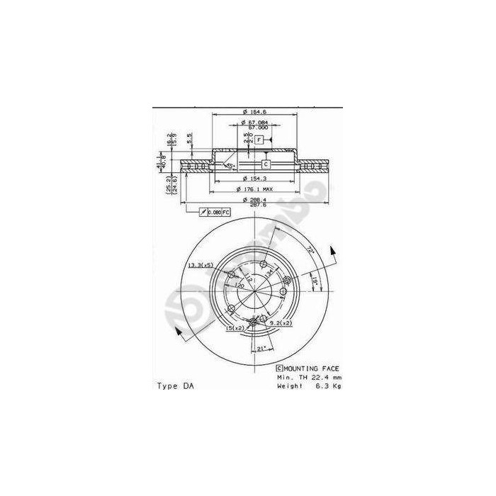 BREMBO COATED DISC LINE Bremsscheibe 09.8411.11
