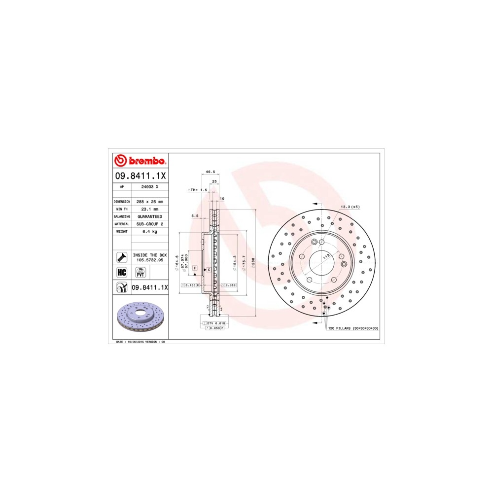 BREMBO XTRA LINE Bremsscheibe 09.8411.1X