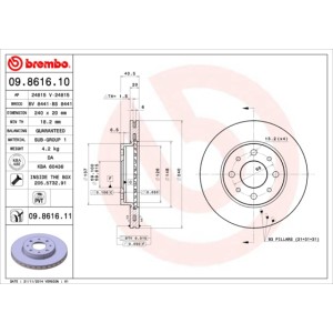 BREMBO COATED DISC LINE Bremsscheibe 09.8616.11