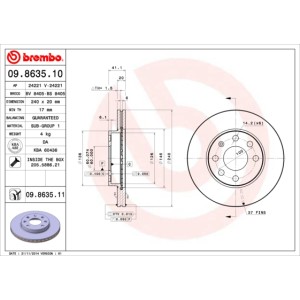 BREMBO COATED DISC LINE Bremsscheibe 09.8635.11