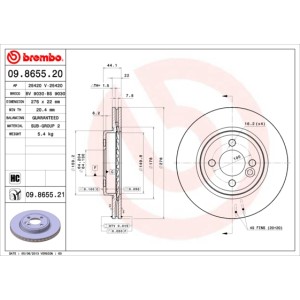 BREMBO COATED DISC LINE Bremsscheibe 09.8655.21
