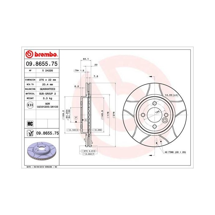 BREMBO MAX LINE Bremsscheibe 09.8655.75