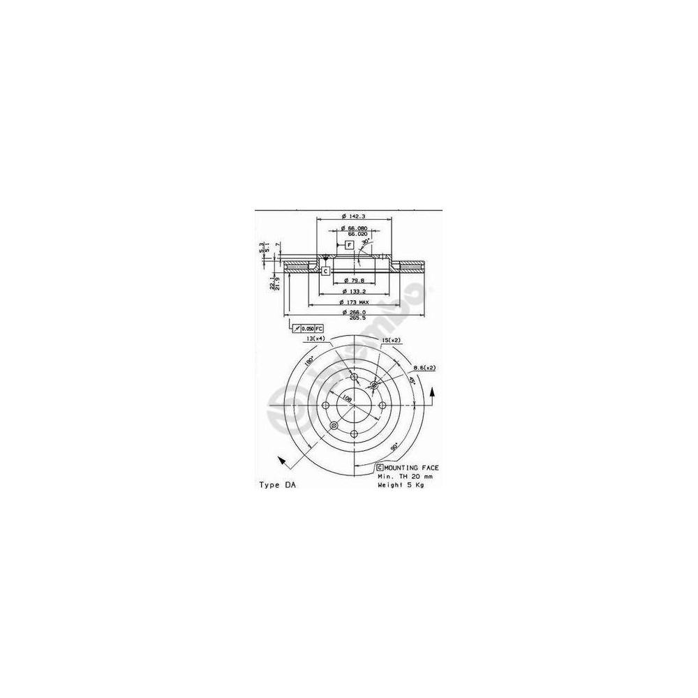 BREMBO COATED DISC LINE Bremsscheibe 09.8695.11