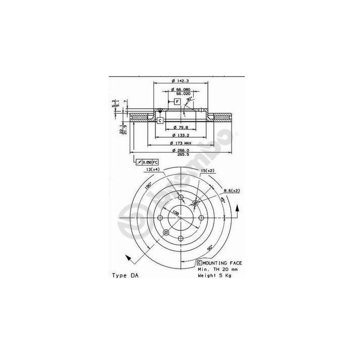 BREMBO COATED DISC LINE Bremsscheibe 09.8695.11