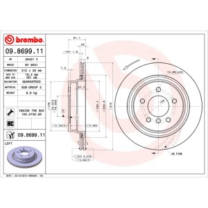 BREMBO COATED DISC LINE Bremsscheibe 09.8699.11