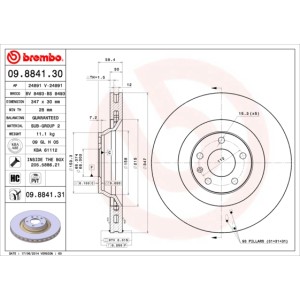 BREMBO Bremsscheibe 09.8841.30