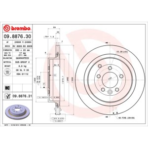 BREMBO COATED DISC LINE Bremsscheibe 09.8876.31