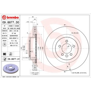 BREMBO COATED DISC LINE Bremsscheibe 09.8877.31