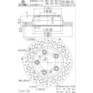 BREMBO COATED DISC LINE Bremsscheibe 09.8890.21