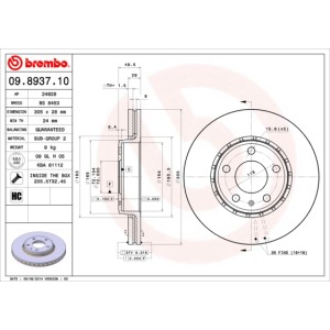 BREMBO Bremsscheibe 09.8937.10