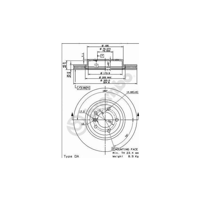 BREMBO COATED DISC LINE Bremsscheibe 09.8952.11