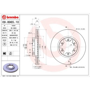 BREMBO Bremsscheibe 09.8965.10
