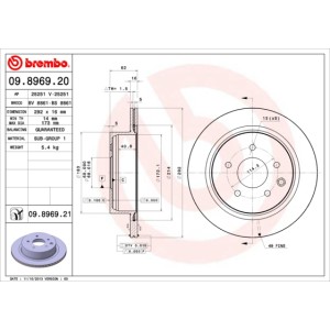 BREMBO Bremsscheibe 09.8969.20
