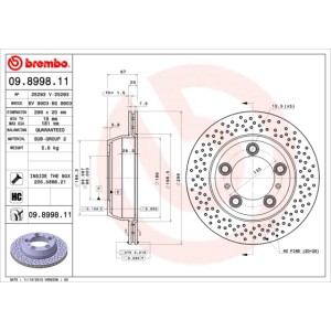 BREMBO COATED DISC LINE Bremsscheibe 09.8998.11