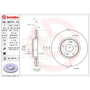 BREMBO COATED DISC LINE Bremsscheibe 09.9074.11