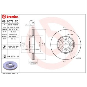 BREMBO Bremsscheibe 09.9078.20