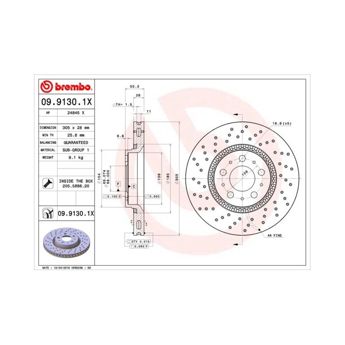 BREMBO XTRA LINE Bremsscheibe 09.9130.1X