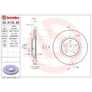 BREMBO Bremsscheibe 09.9133.80
