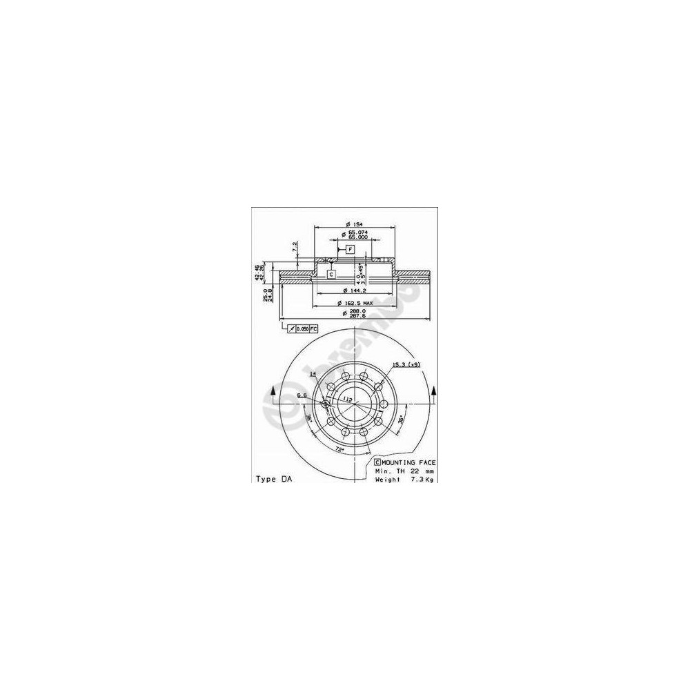 BREMBO COATED DISC LINE Bremsscheibe 09.9145.11