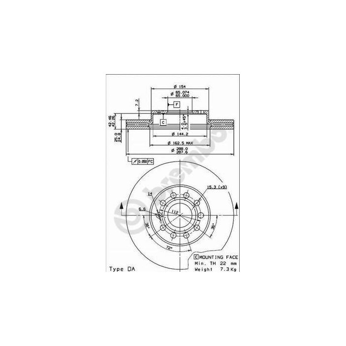 BREMBO COATED DISC LINE Bremsscheibe 09.9145.11