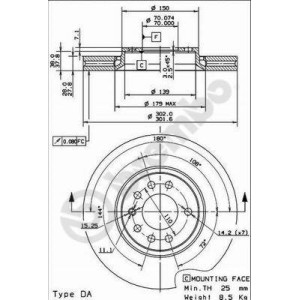 BREMBO COATED DISC LINE Bremsscheibe 09.9162.11