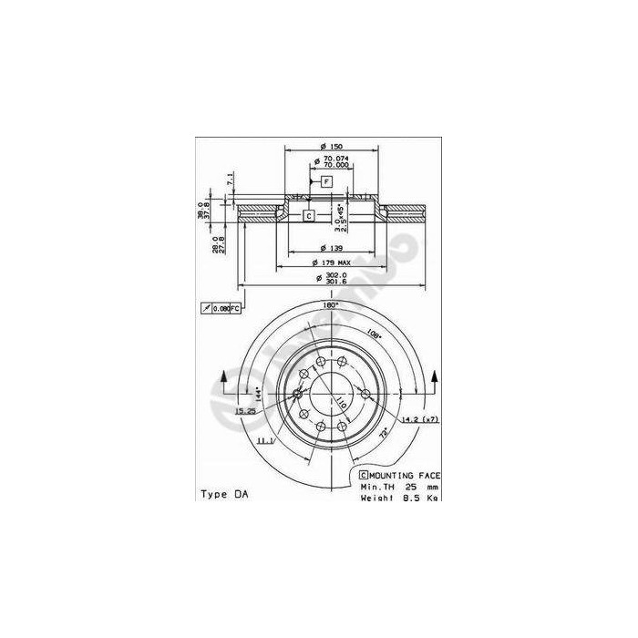 BREMBO Bremsscheibe 09.9162.14