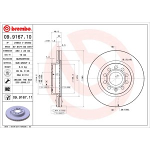 BREMBO COATED DISC LINE Bremsscheibe 09.9167.11