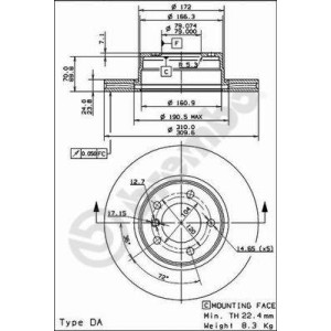 BREMBO COATED DISC LINE Bremsscheibe 09.9173.11