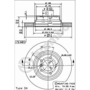 BREMBO COATED DISC LINE Bremsscheibe 09.9355.11