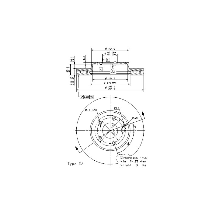 BREMBO COATED DISC LINE Bremsscheibe 09.9362.11