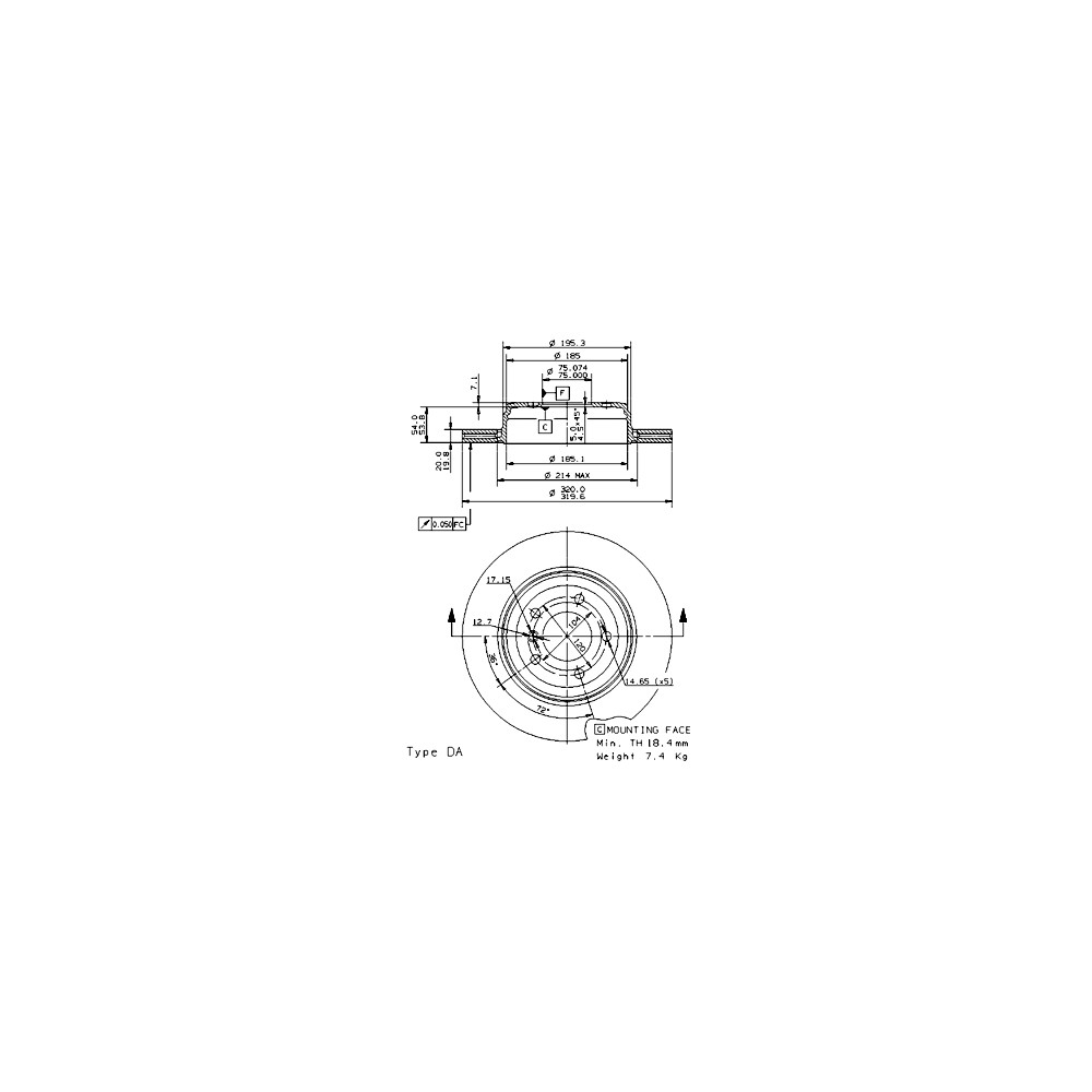 BREMBO COATED DISC LINE Bremsscheibe 09.9425.11