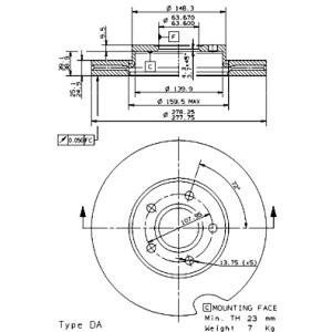 BREMBO COATED DISC LINE Bremsscheibe 09.9464.11