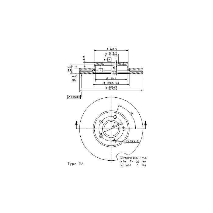 BREMBO COATED DISC LINE Bremsscheibe 09.9464.11