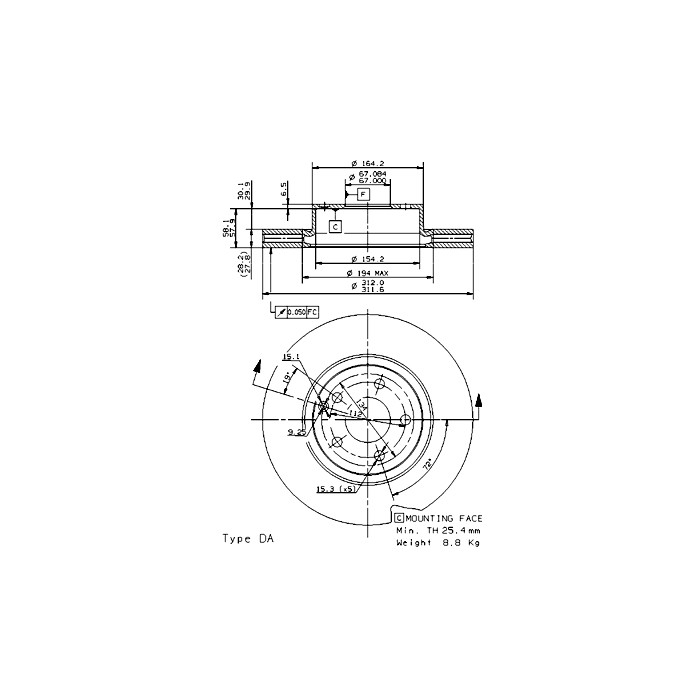 BREMBO COATED DISC LINE Bremsscheibe 09.9481.11