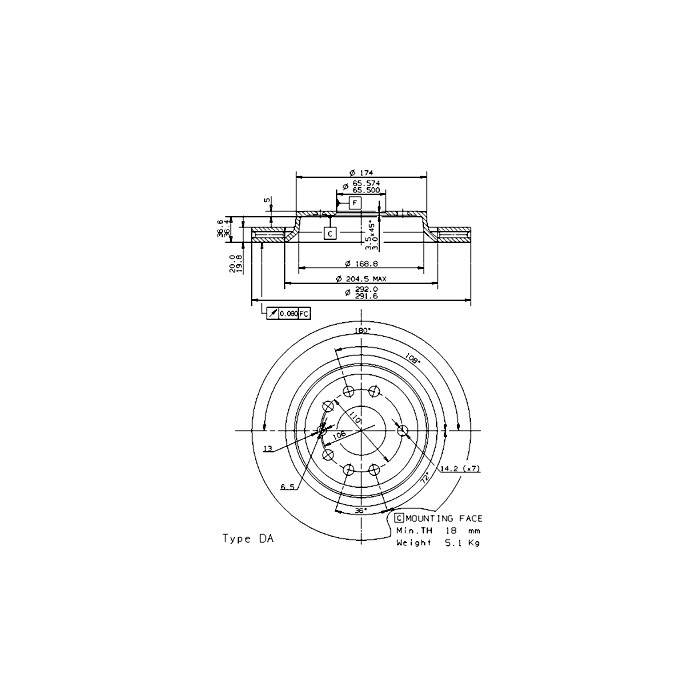 BREMBO COATED DISC LINE Bremsscheibe 09.9505.11