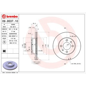BREMBO Bremsscheibe 09.9537.10