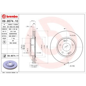 BREMBO Bremsscheibe 09.9574.10