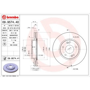 BREMBO Bremsscheibe 09.9574.40