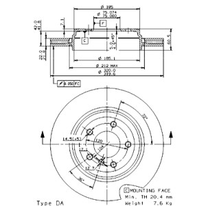 BREMBO COATED DISC LINE Bremsscheibe 09.9590.11