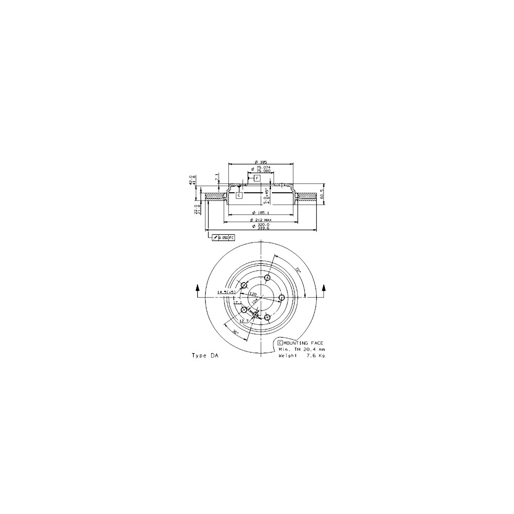 BREMBO COATED DISC LINE Bremsscheibe 09.9590.11