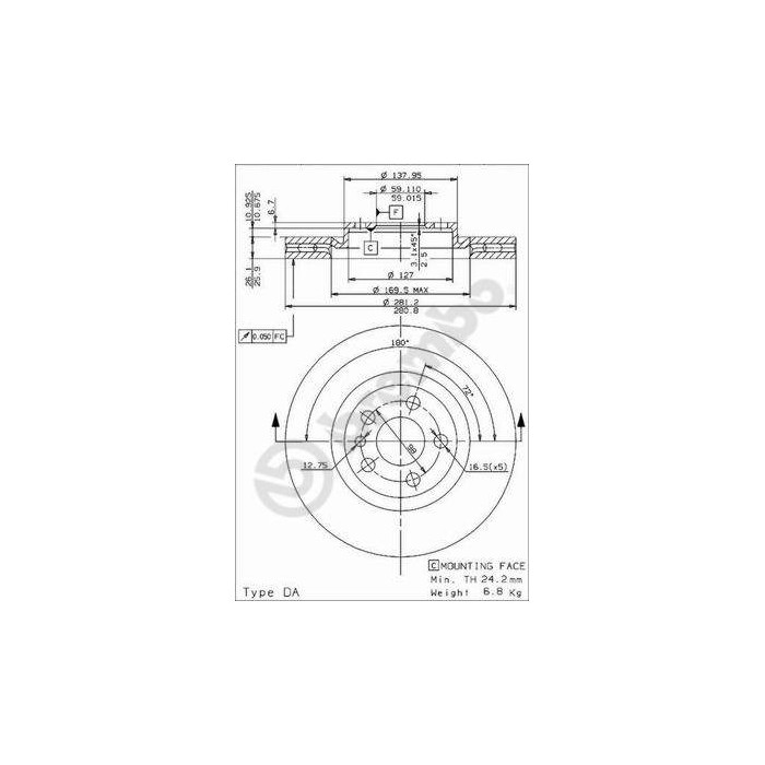 BREMBO Bremsscheibe 09.9609.24