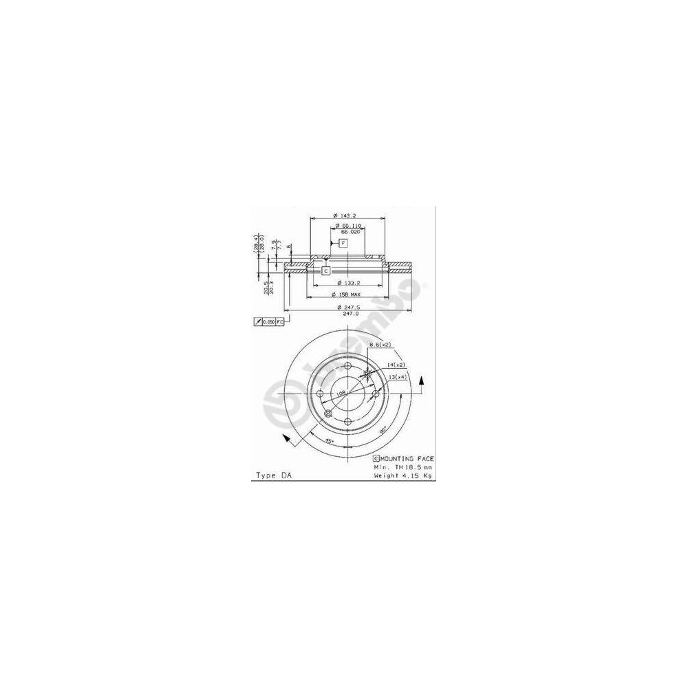 BREMBO Bremsscheibe 09.9610.14