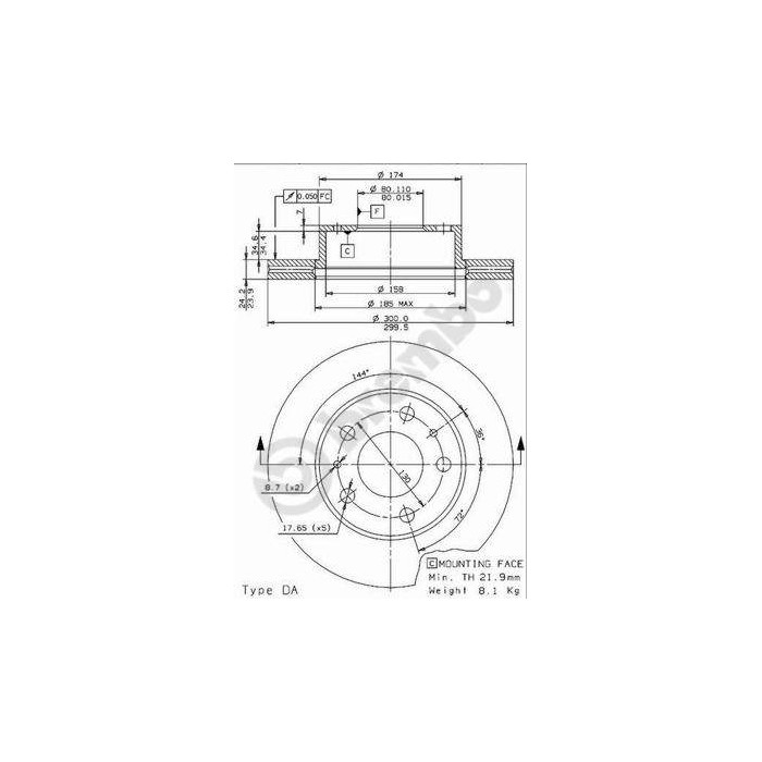 BREMBO Bremsscheibe 09.9615.14