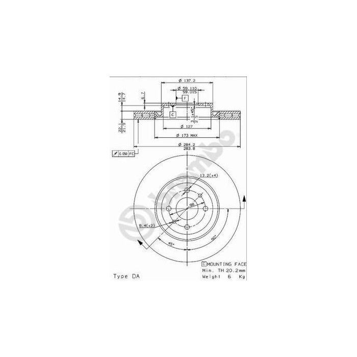 BREMBO Bremsscheibe 09.9624.14