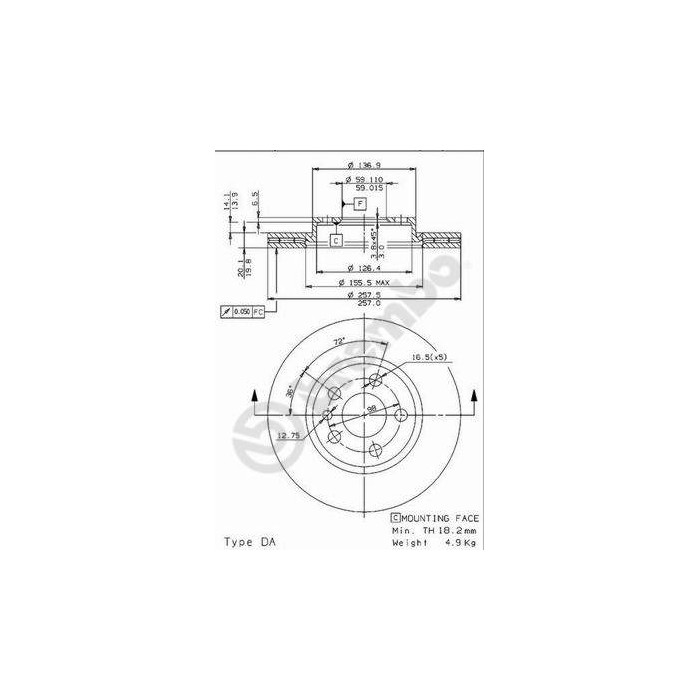 BREMBO Bremsscheibe 09.9631.34