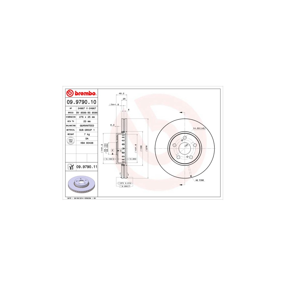 BREMBO Bremsscheibe 09.9790.10