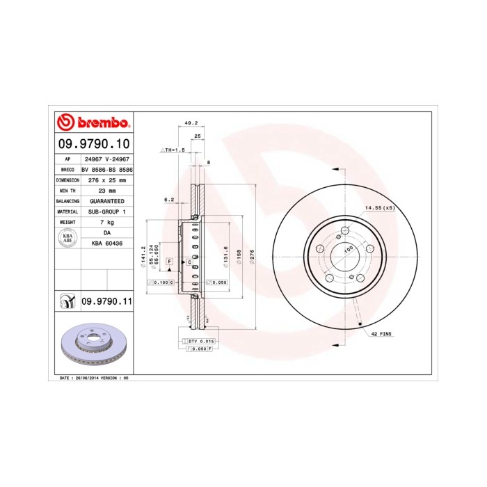 BREMBO Bremsscheibe 09.9790.10